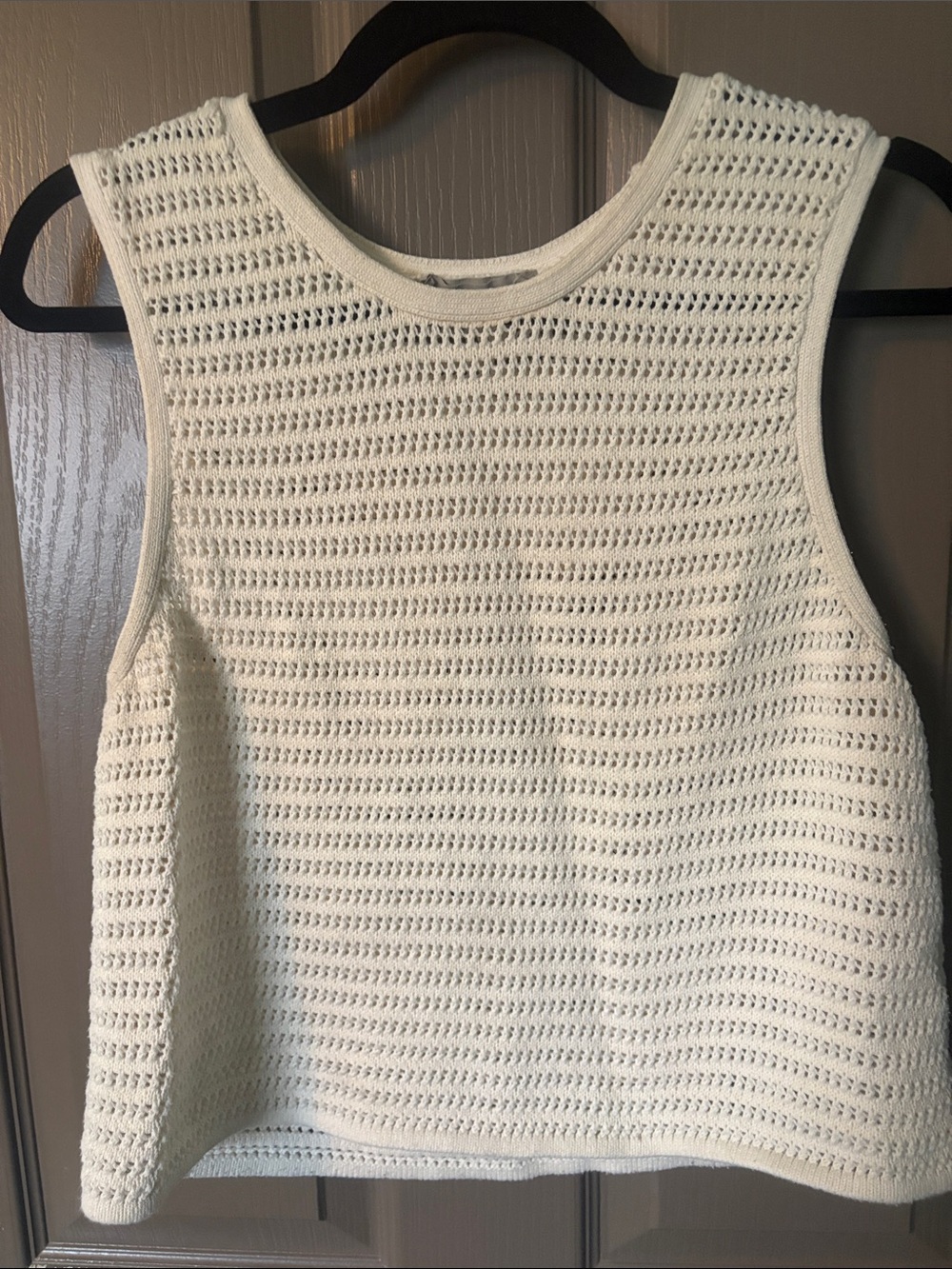 Everlane Cream Crochet Cotton Tank